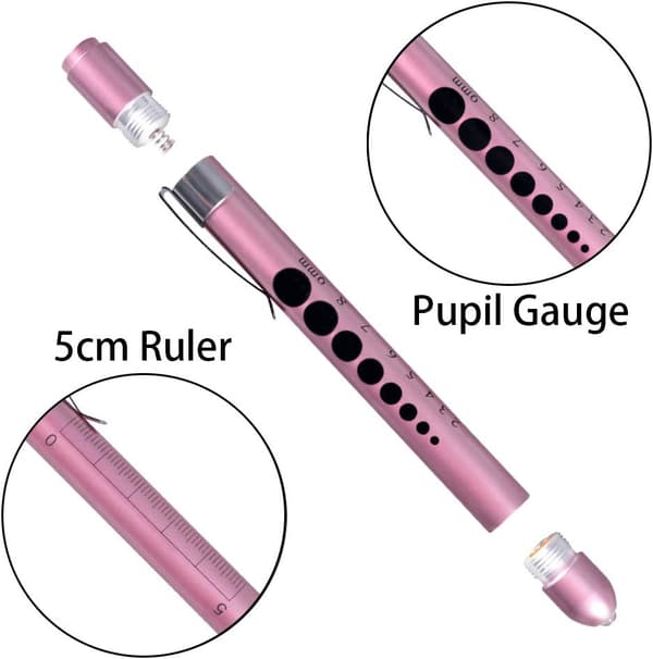 Medisinsk diagnostisk pennelys. Mini gjenbrukbart LED-pennelys.