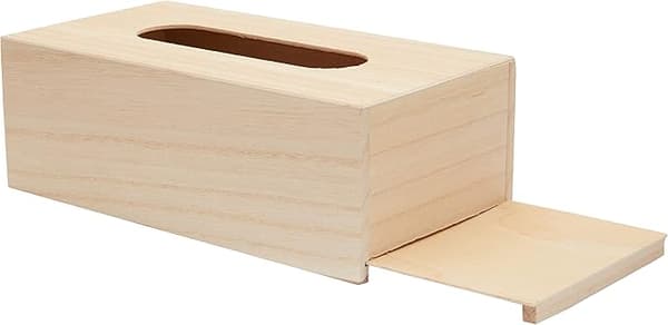 Tørkepapirboks med base, tre, beige, 25 x 13 x 9 cm