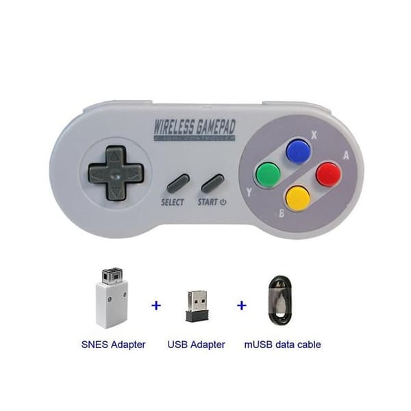 Trådlös 2.4G spelkontroll Gamepad Joypad Joystick Kompatibel för SNES Mini PC Windows NS Switch