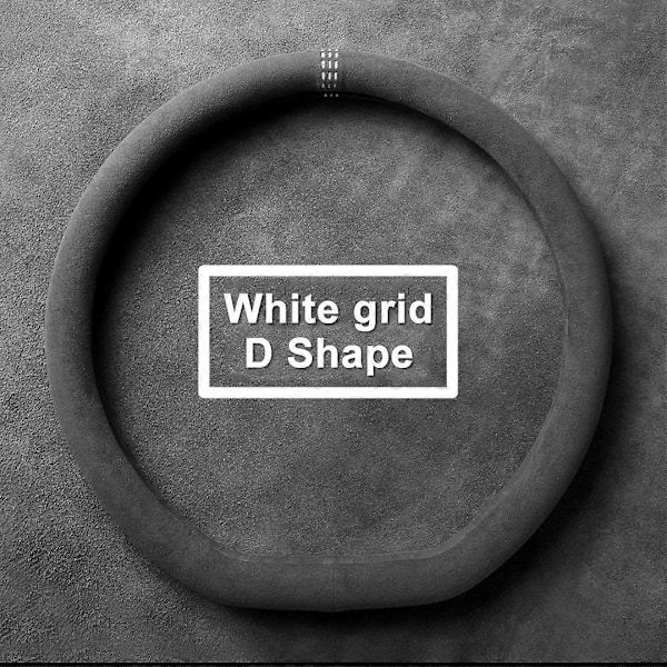 Svart Bilratt Skydd Alcantara Universal Kohud Mocka Ratt Skydd Lämpligt För 99% Biltillbehör Interiör White D Typle