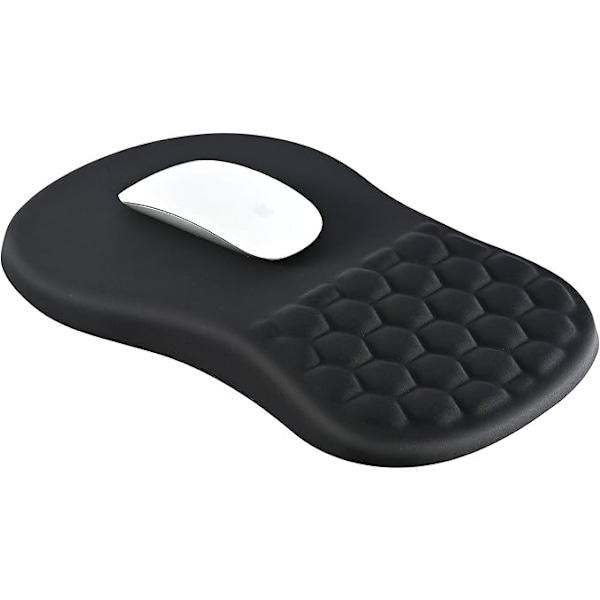 Musmatta, Ergonomisk gamingmusmatta med massagefunktion, Memory Foam Comfort Touch, smärtlindrande handledsstöd, halkfri bas (30x20 cm)