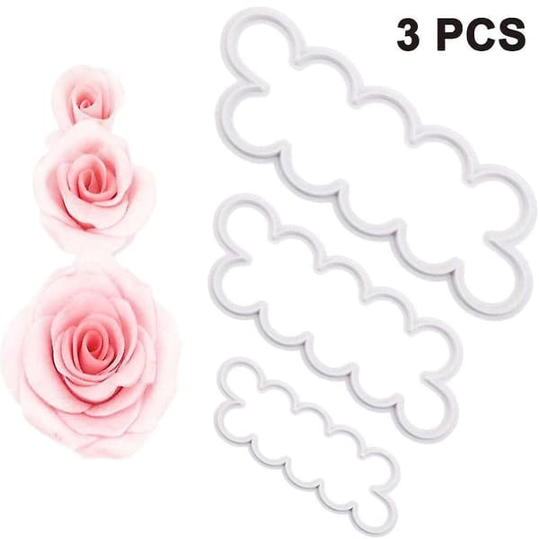 3D Rose Blomst Evig Skærer Fondant Form Kage Dekoration Maker Form