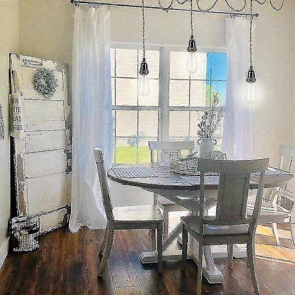 DIY Hengelampe med hamptau, tekstilkabel, 3E27-lampe med bryter og støpsel, retrolampe 9 meter kabel, lampe for spisebord, kafé, Li