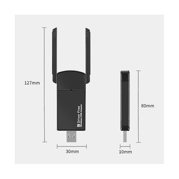 Trådløst nettverkskortadapter USB WiFi-adapter 650Mpbs 802.11Ac/B/G WiFi-mottaker Nettverkskort