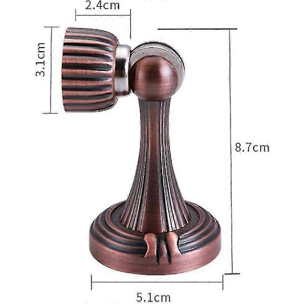 Sink Alloy Bronse Veggmontert Magnetisk Dørfanger Retro Anti-Kollisjon Dørfanger