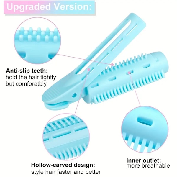 8 stk. Fluffy Volume Boosting Hårrodsclips - Skridsikker Selv-Greb for Øjeblikkelige Pandehår › Ubesværede DIY Hårruller, Kvinder Styling Essential