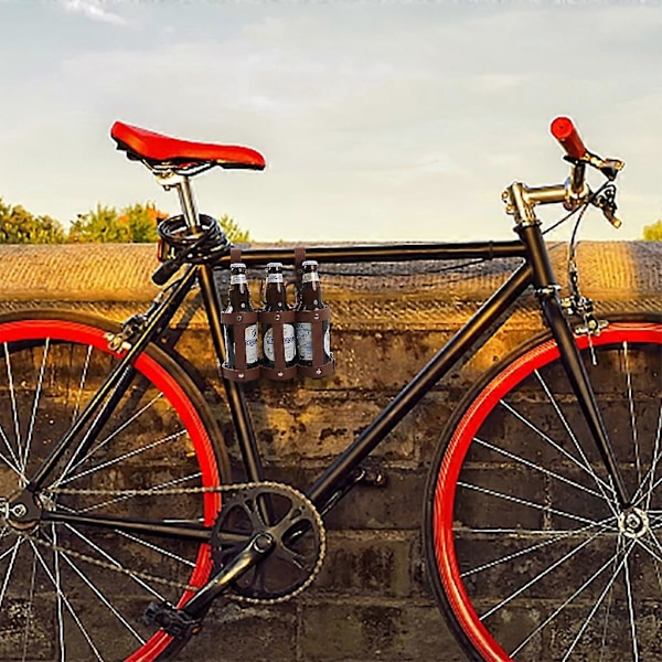 Läderflaskhållare för öl, cykel, utomhuscykling