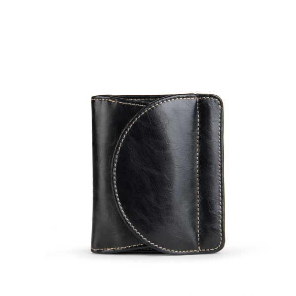 Lätt RFID-plånbok i äkta läder för kvinnor black