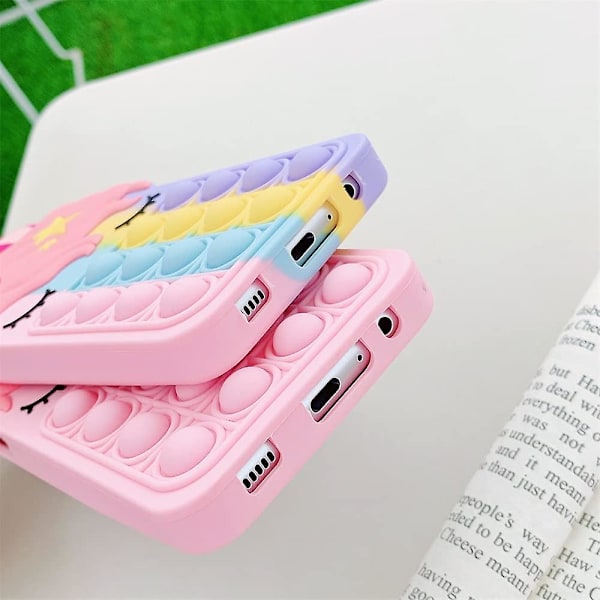 Enhjørning Telefoncover til Samsung Galaxy A01, Push Bubble Blød Silikone Pop Stødsikkert Beskyttelsescover til Samsung Fidget Legetøj Cover til Samsung Galaxy A10E/