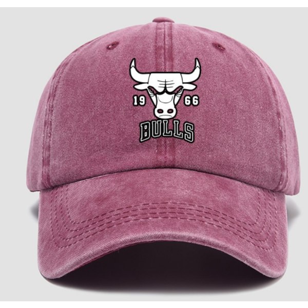 Tvättad trykkt hatt Retro bomullsmössa med topp for utendørsresor Solhatt Claret