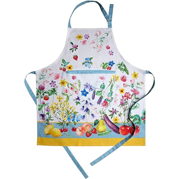 Förkläde 100% bomull Påskförkläde med justerbar nacke och dold mittficka, Vår/Sommar (70cm x 85cm)