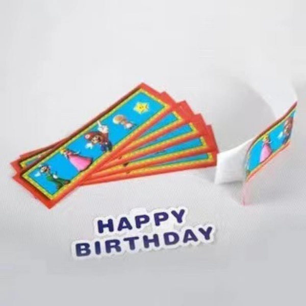 Super Mario Festpynt Baby Shower Bursdagsserviseutstyr Papirkopp Duk Antall Ballongkake Toppers Bakgrunn Small flags 12pcs