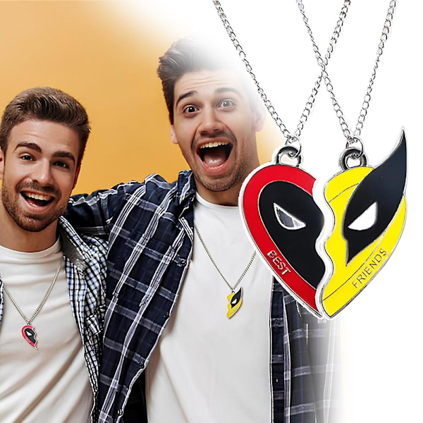 2 kpl Deadpool & Wolverine 3 Cosplay Wolverine Parhaat Ystävät Kaulakoru Ripustimet BFF Korut Lahja Miehille & Naisille