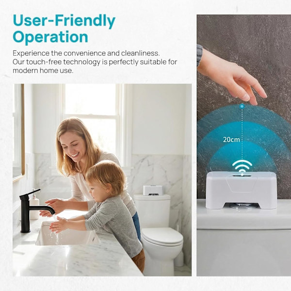 Automatisk toiletskyller, berøringsfri toiletskyller, infrarød sensor toiletskyllesæt, toiletskyller - bekvemmelighed lige ved hånden