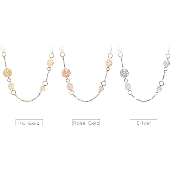 Långt Halsband Dam Livets Träd Kedjehalsband Flickor Roséguld och Silver Halsband med Kristallhalsband, Kristall, Kristall