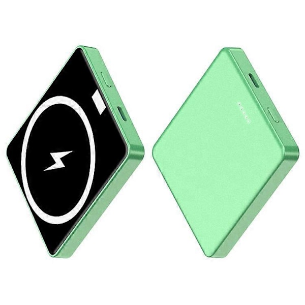 E30 10000mAh Magneettinen varavirtalähde 15W langaton lataus PD + QC 20W Ulkoinen akku Puhelinlaturi Green