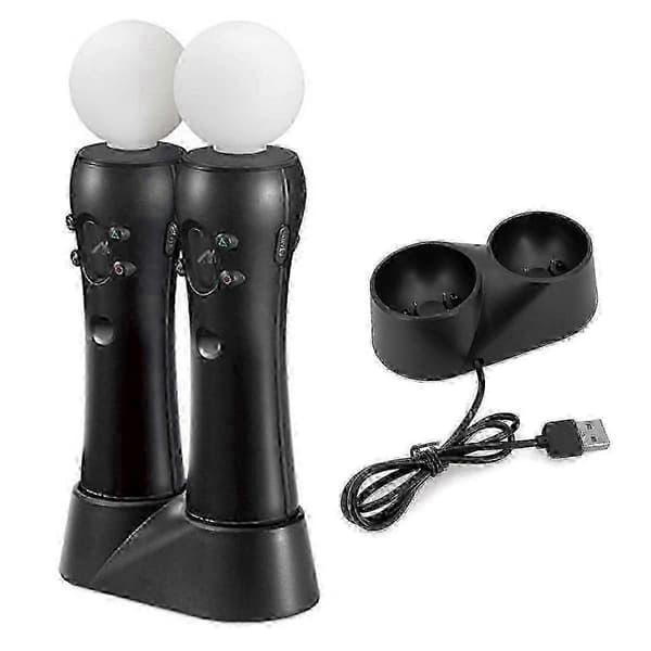 PS4 VR Move Controller Laddningsstation Endast - Dubbel USB Laddningsstation för PlayStation Move Motion Controllers (Kontroller Ingår Ej)