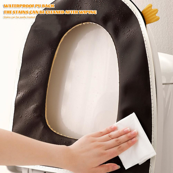 Mjuk toalettkudde Hemtoalettsitsdyna med handtag med dragkedjor försedda toalettsitsöverdrag Kuddar Universal för toalettsits White And Orange