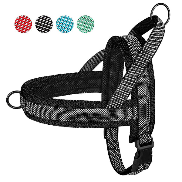 Sikkerhedsreflekterende hundesele, trækfri, frontmonteret til kæledyr, Beagle Rottweiler Black L:Chest 66-84cm