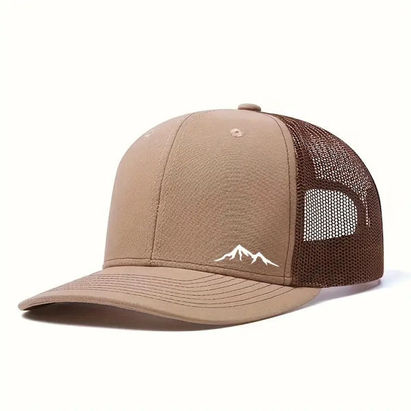 Justerbar Mesh Andningsbar Unisex Snapback Keps, Förböjd Bergtryck Elegant Baseballkeps, Lämplig För Utomhussporter
