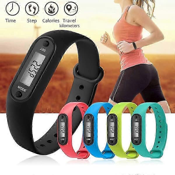 Fitness Tracker LCD Digital Steppmåler Gåskritt Kalorimåler Armbåndsur