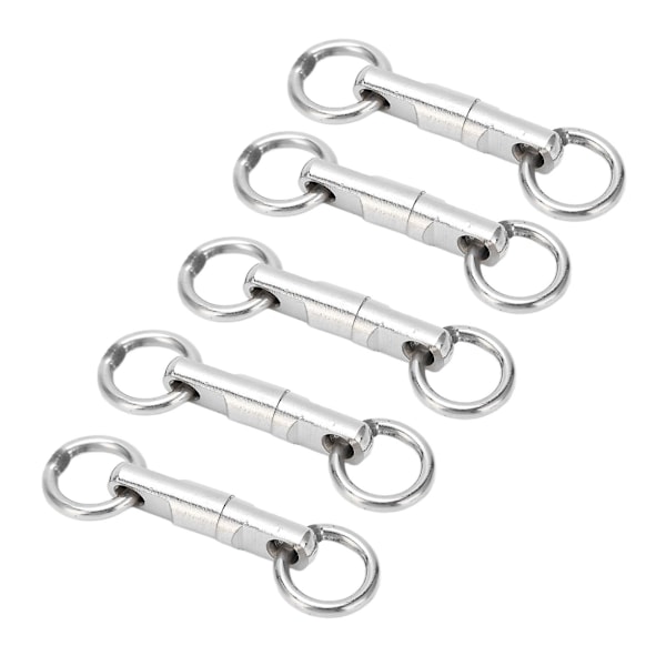 Rustfritt Stål Roterende Svivelring Fiskekrok Kobling - 5 stk/lot (3.5#)