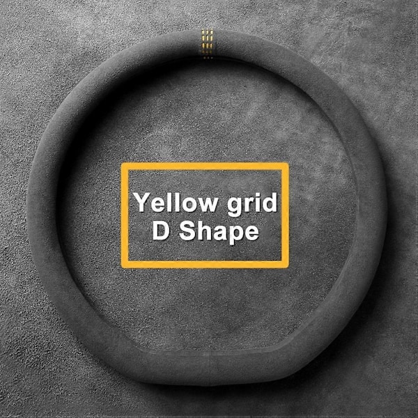 Svart Bilratt Skydd Alcantara Universal Kohud Mocka Ratt Skydd Lämpligt För 99% Biltillbehör Interiör Yellow D Typle