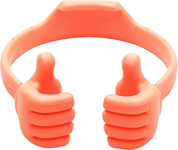 Universal Fleksibel Tommelfinger Smartphone Tablet Holder - Lys Rød