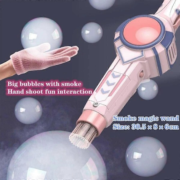 Elastisk Rökbubbelmaskin Rök Magisk Bubbelmaskin Elektrisk Automatisk Bubbelblåsare Pistol Födelsedagspresent Till Barn pk-b