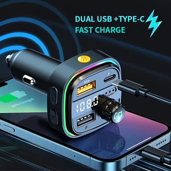 Ny bluetooth bil mp3-afspiller oplader multifunktionel bil fm-sender carfast opladning