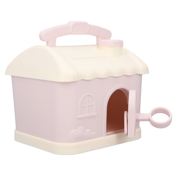 JFJC House Piggy Bank Pink Cartoon House Design Utvikle sparevaner Slitesterk plast Barn Piggy Bank for Kids Bill Coin