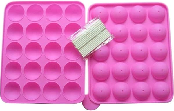 Silikonform for cake pops, 20 runde former