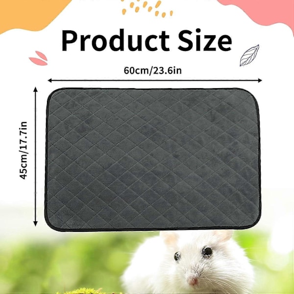 2 Pakker Fleece Marsvinsbur Liner Vaskbar, Vanntett & Anti-skli Marsvin Fleece Bur Linere Superabsorberende Gjenbrukbart Marsvinseng Tisse Matte