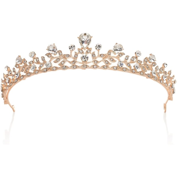 Sparkly Crystal Crown Princess Tiara tekojalokivilehti, häähiuskorut, ruusukulta