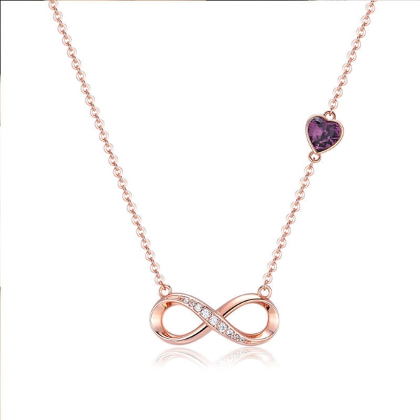 Hjertesymbol sjarmarmbånd for kvinner Gold Necklace - Purple