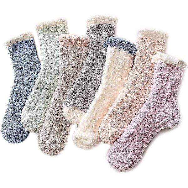 Dame Fuzzy Socks Hjemmesko Vinter Fluffy Cozy Cabin julegave