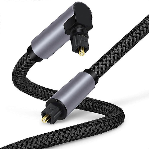 3m Vinkel Toslink til Toslink Lydkabel Gullbelagt Kontakt 90-Graders Digital Optisk SPDIF