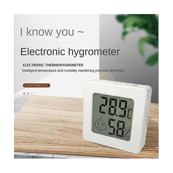 Mini LCD Digital Termometer Hygrometer Temperaturmätare Fuktighetssensor Knappset med Batteri B