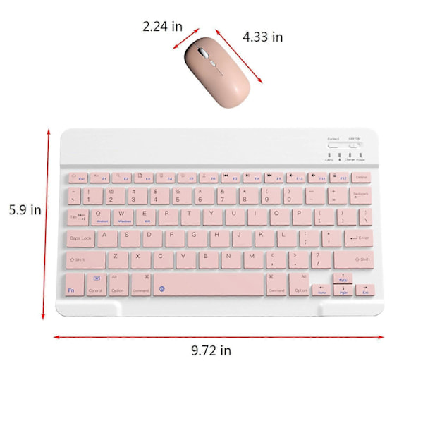 Bluetooth Tastatur & Mus Bærbar BT Trådløs Tastatur & Mus For Android PC Nettbrett PK