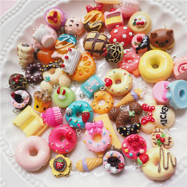 30st/ Set Mini Cake glass hänge DIY dekoration Berlocker Nec Multicolor