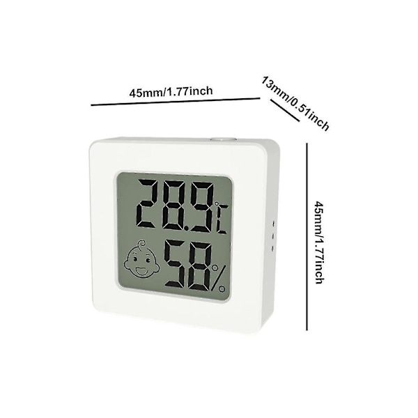Mini LCD Digitalt Termometer Hygrometer Temperaturmåler Fugtighedssensor Knapsæt med Batteri B