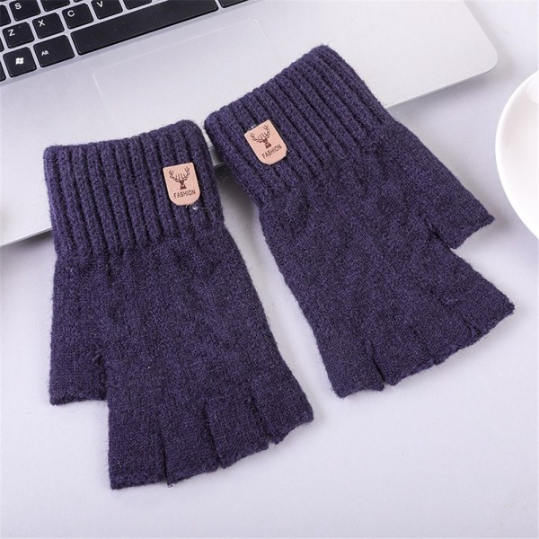 Fingerless Gloves Half Finger Gloves NAVY BLUE navy blue