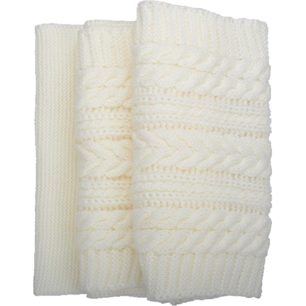 Dam Tjock Ribbstickad Vinter Infinity Cirkel Loop Halsduk Premium Crochet White