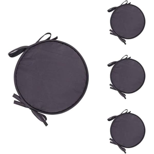 Sett med 4 runde stolputer, 38 cm – Myk polyester – Høy elastisitet – Ikke-deformerbar – Optimal komfort for langvarig sitting