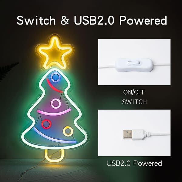 Neonskyltar, LED Neonljus för väggdekor USB-driven & trådbrytare Lyser upp Sovrum, Mancave, Barnrum, Vardagsrum, Bar, Fest, Jul