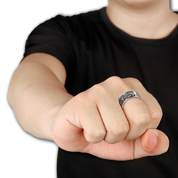 Feng Shui Pixiu Mani Mantra Amulet Lykke og Held Justerbar Ring Buddhisme