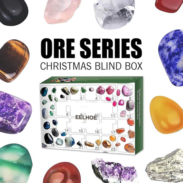 Mineraalihelmi 24 Päivän Aarre Blind Box Joulukalenteri Countdown Uusi