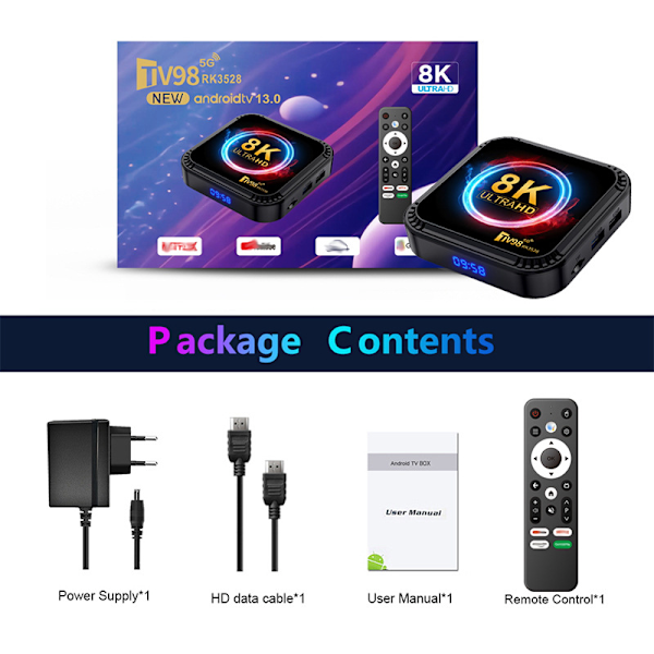 TV98 RK3528 set-top box 4K HD 5g dual WIFI6 Android 13 BluetoothTV box tv box