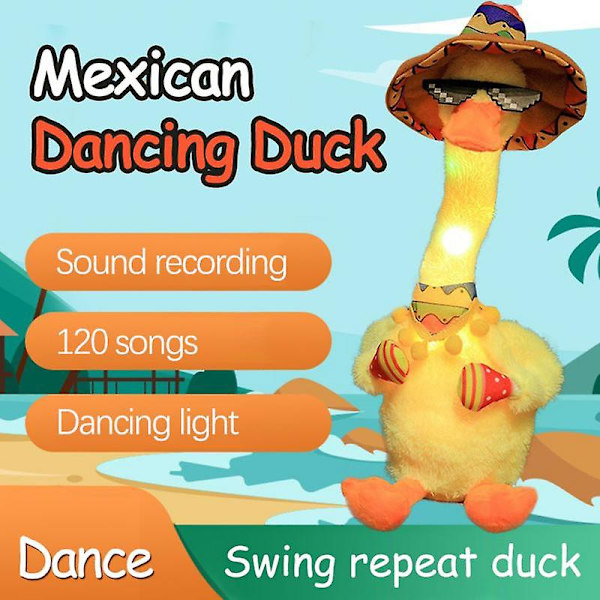 Dancing Duck Plys Legetøj Elektronisk Shake Dance With The Plys Cute Early Childhood Education 01Without battery
