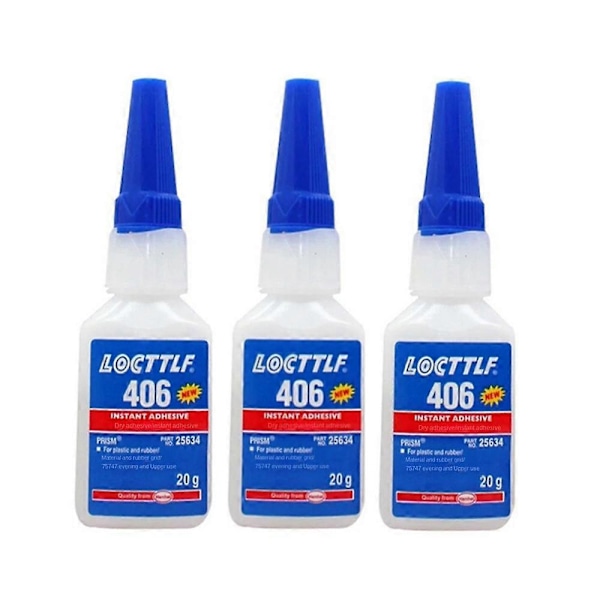 1-4 stk. Loctite 406 20g Lynlim Hurtighærdende 3pcs